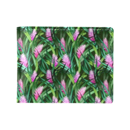 Tropical Folower Pink Heliconia Print Men's ID Card Wallet