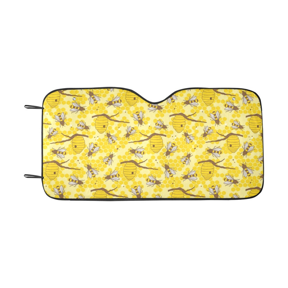 Bee With Honeycomb Print Design LKS302 Car front Windshield Sun Shade