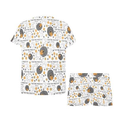 Tibetan Mastiffs Print Design LKS302 Women's Short Pajama Set