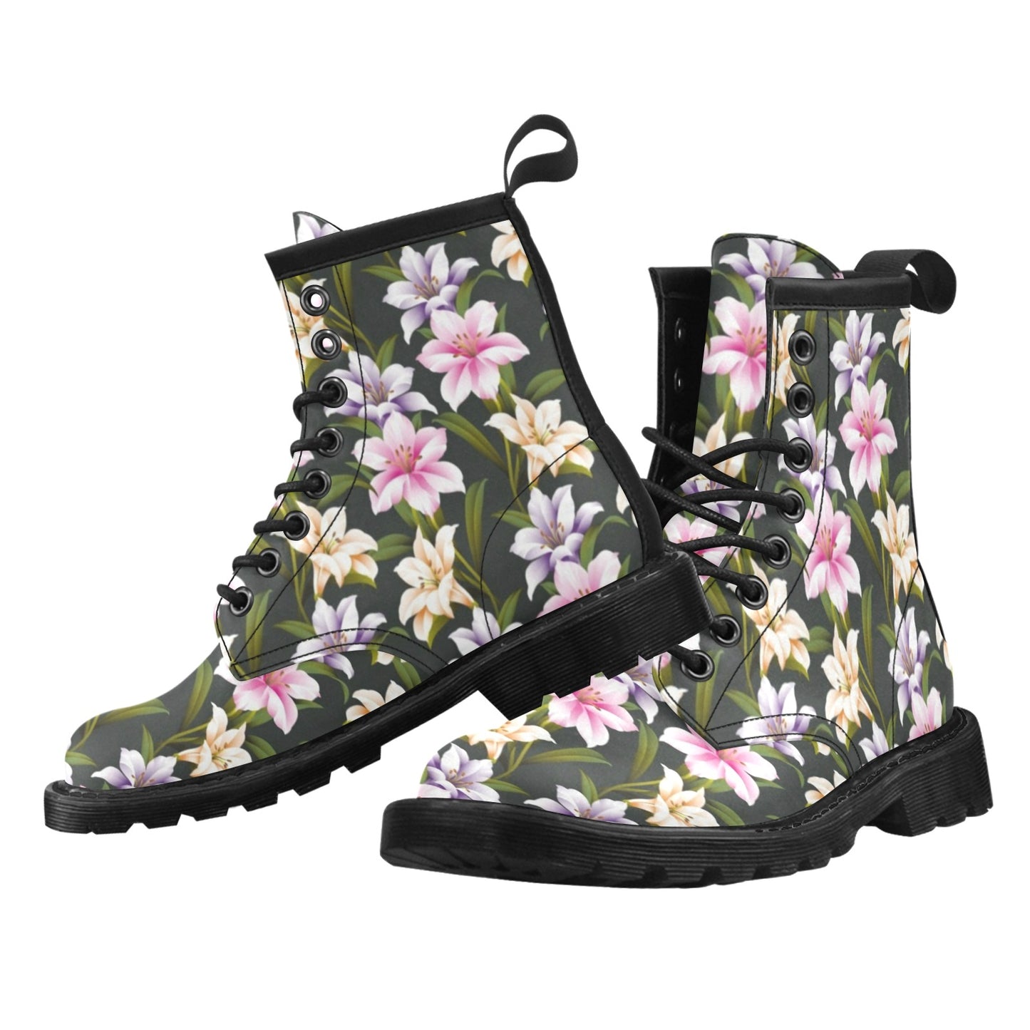 Lily Pattern Print Design LY01 Women's Boots