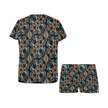 Ancient Greek Print Design LKS308 Women's Short Pajama Set