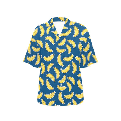 Banana Pattern Print Design BA03 Women's Hawaiian Shirt