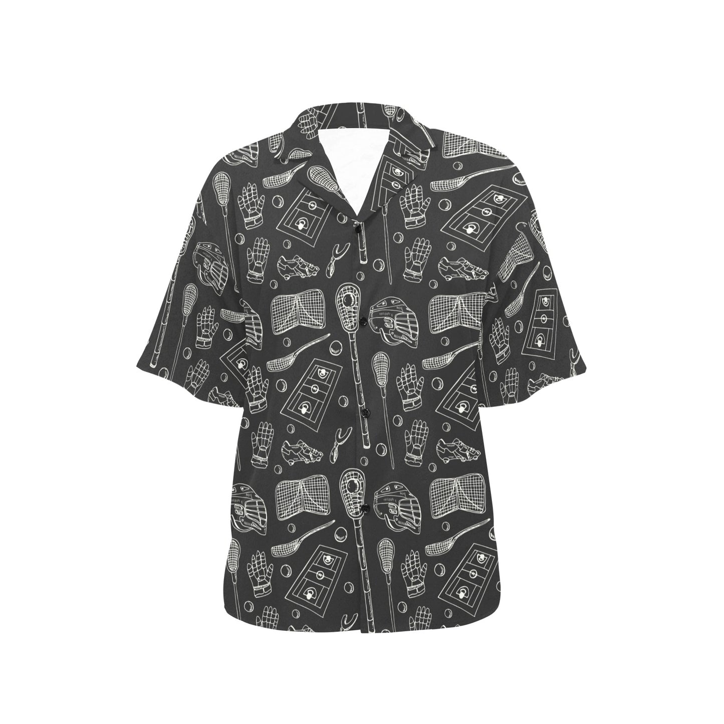 Lacrosse Pattern Print Design 01 Women's Hawaiian Shirt