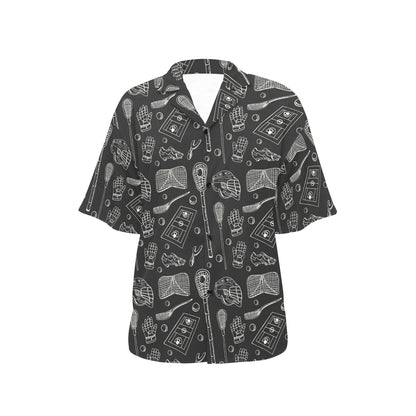 Lacrosse Pattern Print Design 01 Women's Hawaiian Shirt