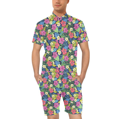 Hibiscus Print Design LKS3010 Men's Romper