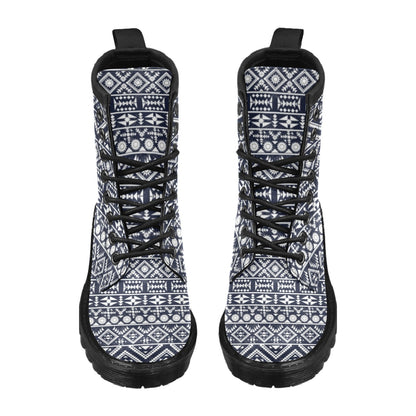 Blue White Tribal Aztec Women's Boots