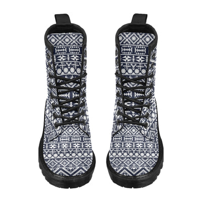 Blue White Tribal Aztec Women's Boots