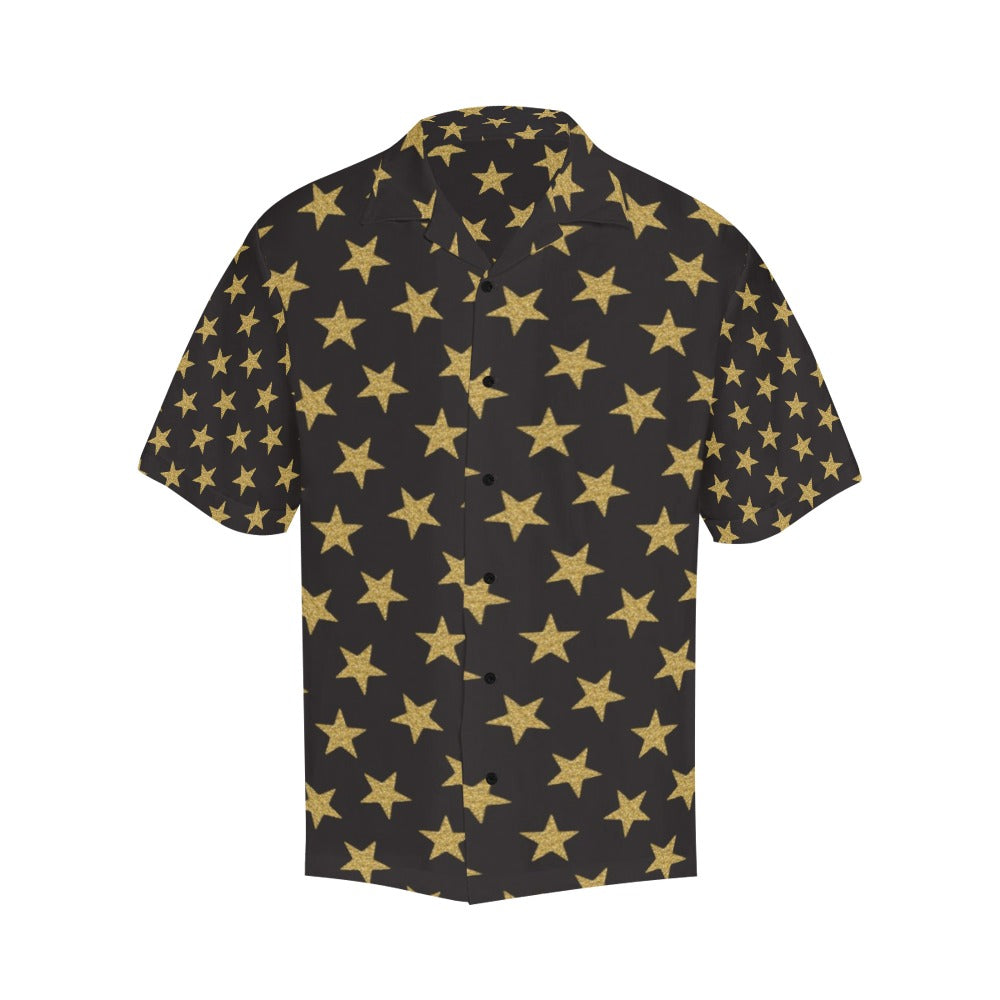 Star Gold Print Design LKS302 Men's Hawaiian Shirt