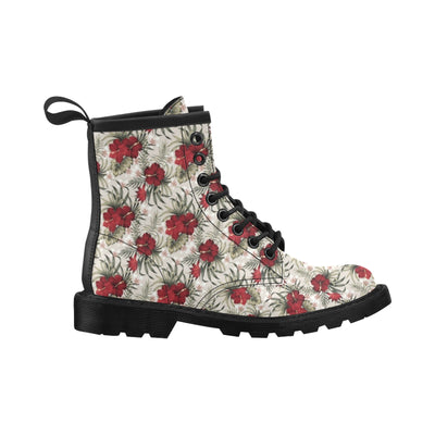 Hibiscus Print Design LKS3011 Women's Boots