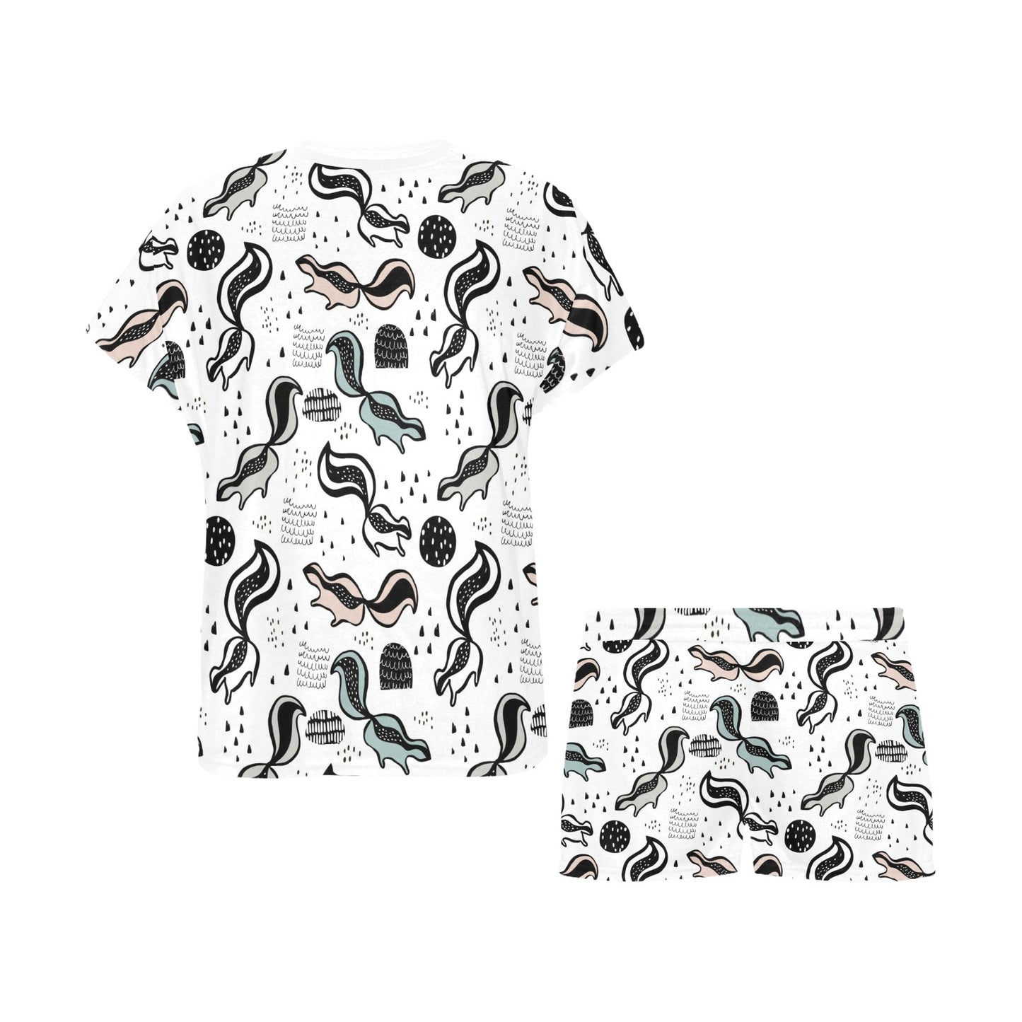 Skunk Print Design LKS303 Women's Short Pajama Set