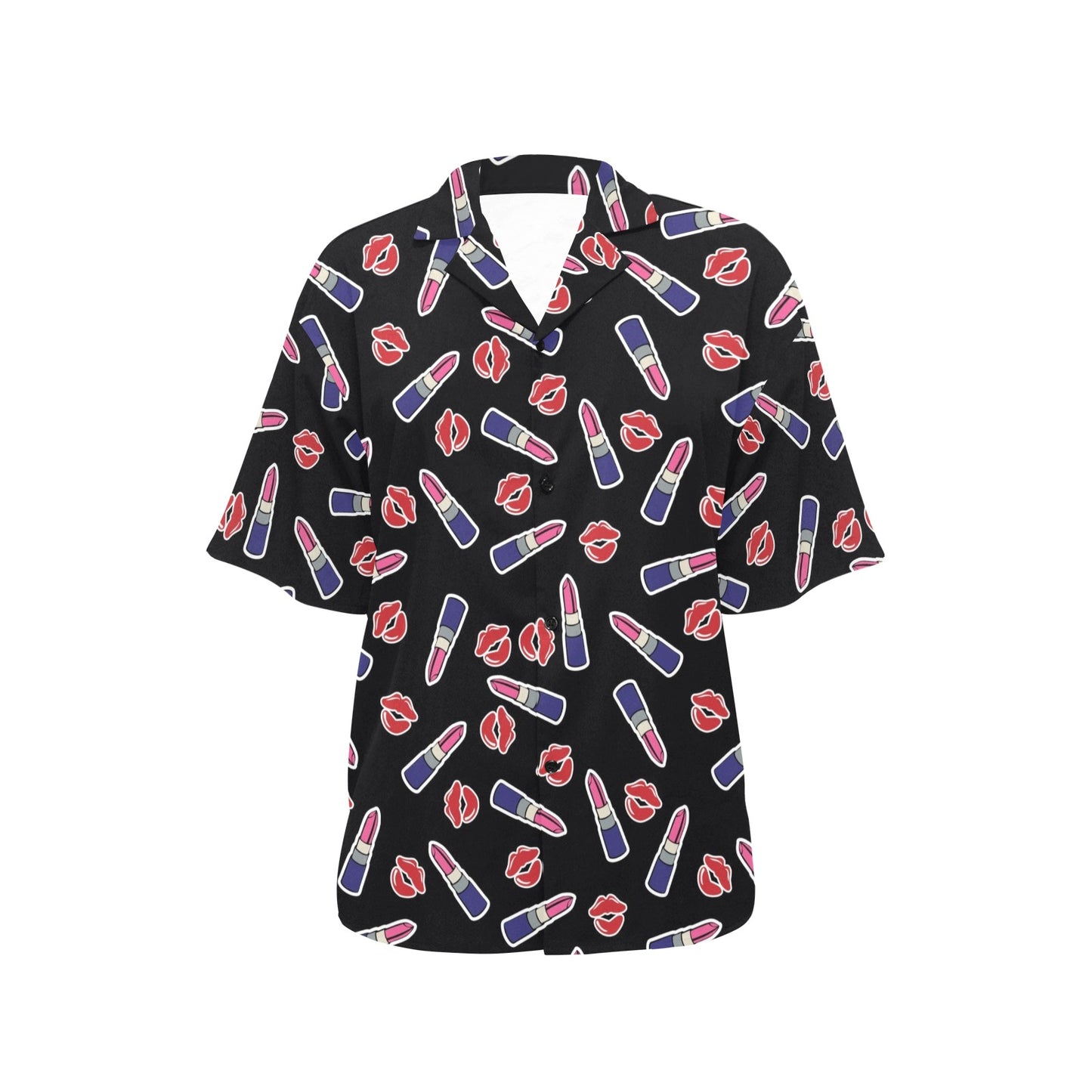 Lipstick Pattern Print Design LT01 Women's Hawaiian Shirt