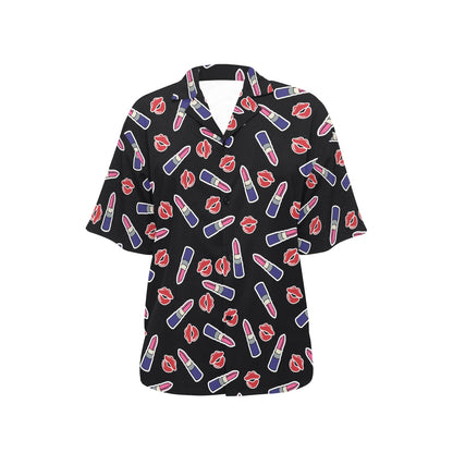 Lipstick Pattern Print Design LT01 Women's Hawaiian Shirt
