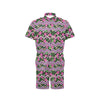 Hibiscus Pink Zigzag Line Pattern Design LKS307 Men's Romper