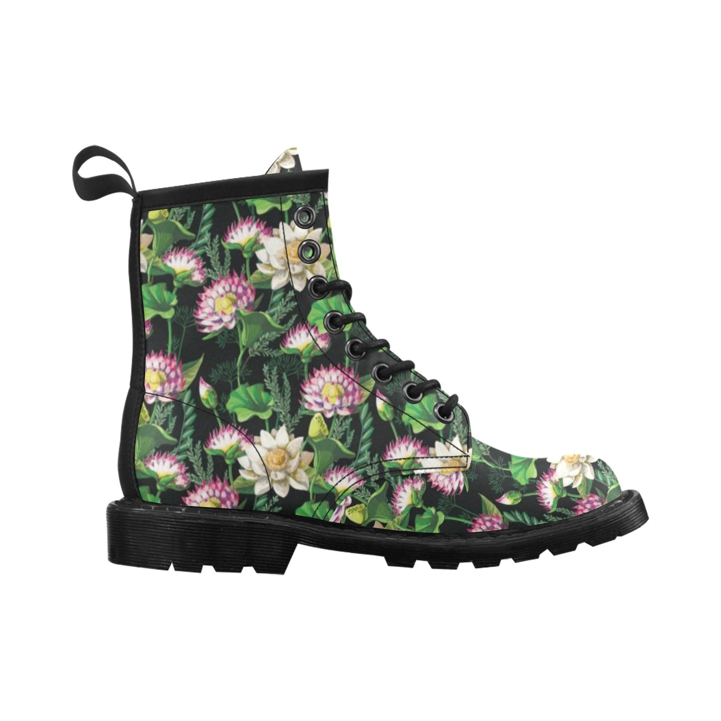 Water Lily Pattern Print Design WL010 Women's Boots