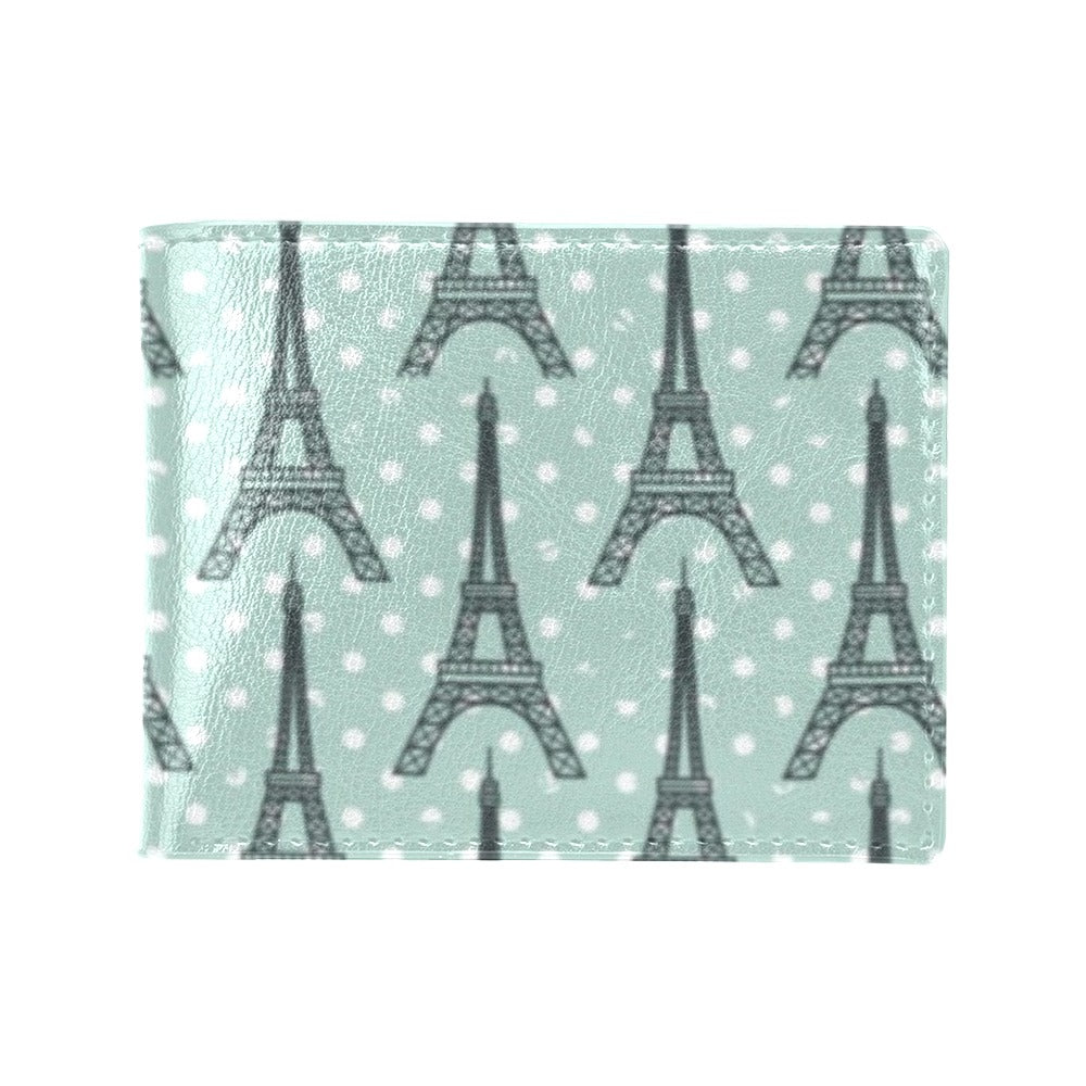 Eiffel Tower Polka Dot Print Men's ID Card Wallet