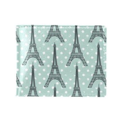Eiffel Tower Polka Dot Print Men's ID Card Wallet