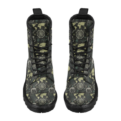 World Map Print Design LKS303 Women's Boots