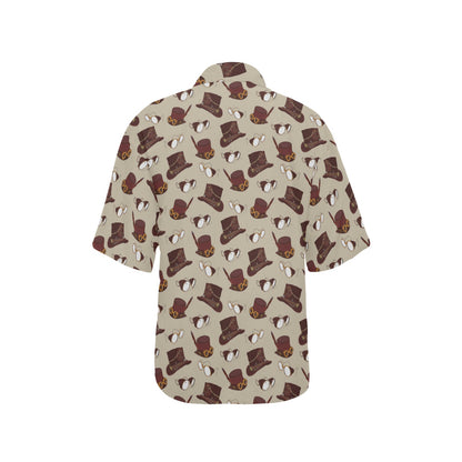 Steampunk Hat Print Design LKS301 Women's Hawaiian Shirt