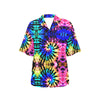 Tie Dye Rainbow Design Print Women's Hawaiian Shirt