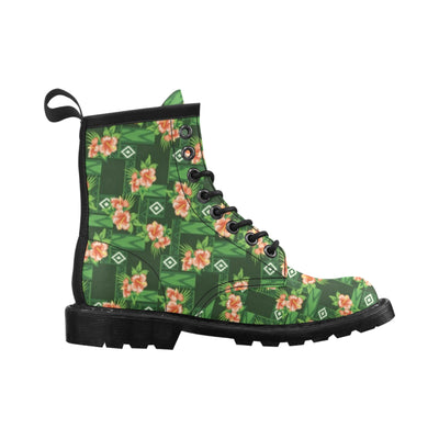 Hibiscus Pattern Print Design HB05 Women's Boots