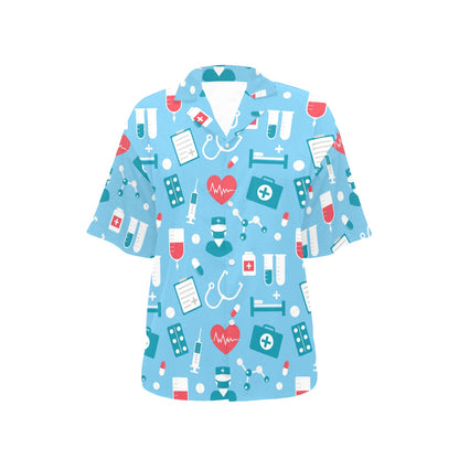 Nurse Pattern Print Design A03 Women's Hawaiian Shirt