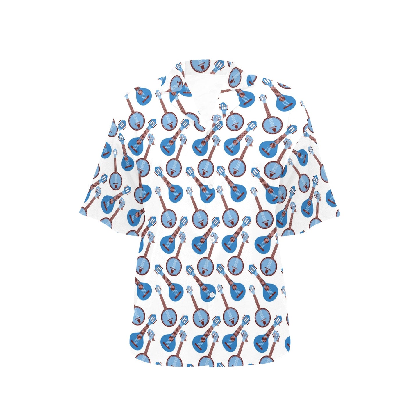 Banjo Print Design LKS401 Women's Hawaiian Shirt