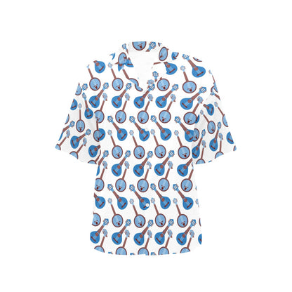 Banjo Print Design LKS401 Women's Hawaiian Shirt