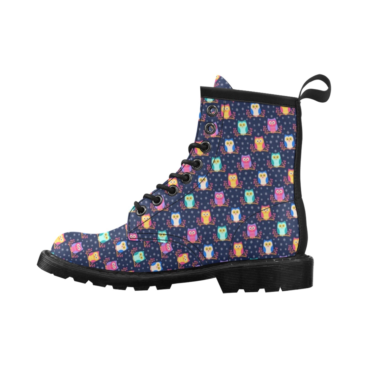 Owl Cute Themed Design Print Women's Boots