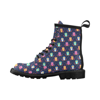 Owl Cute Themed Design Print Women's Boots