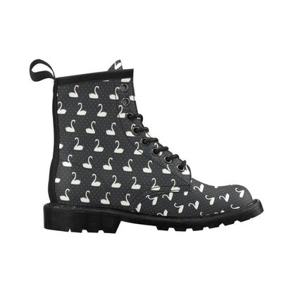 Swan Print Design LKS401 Women's Boots
