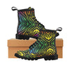 Rainbow Zebra Themed Print Women's Boots