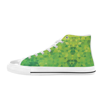 Geometric Print Design LKS402 High Top Women's White Shoes