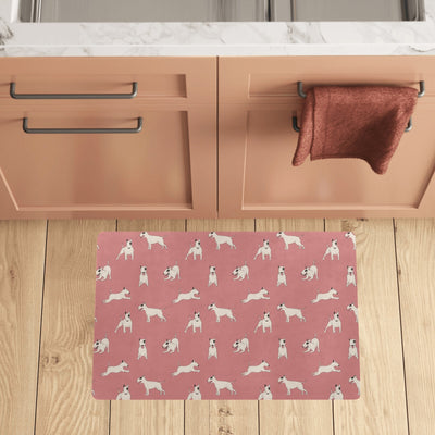 Bull Terriers Pattern Print Design 09 Kitchen Mat