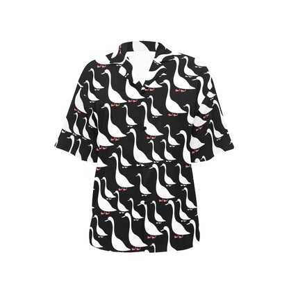 Goose Pattern Print Design 01 Women's Hawaiian Shirt
