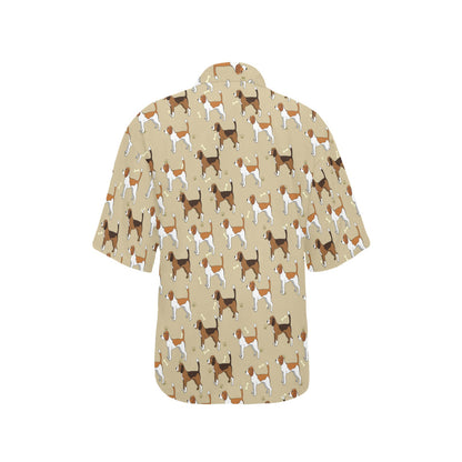 Beagle Pattern Print Design 01 Women's Hawaiian Shirt