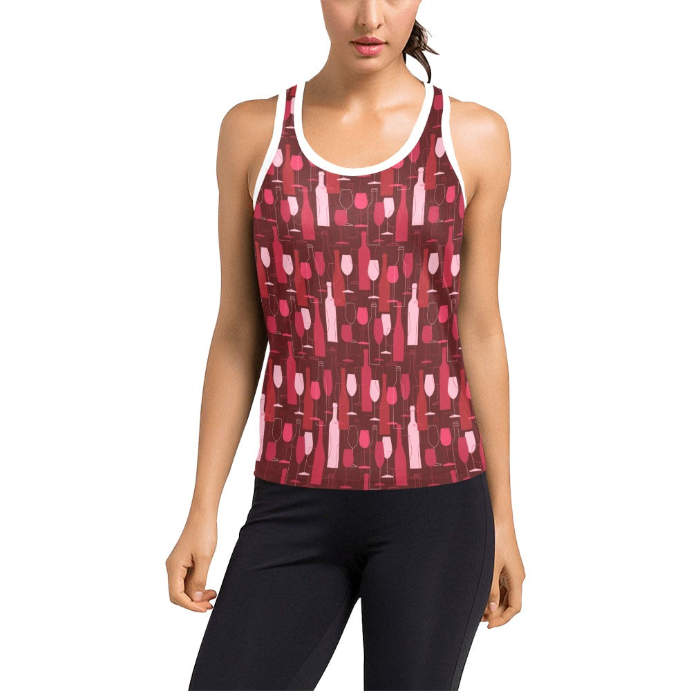 Wine Print Design LKS304 Women's Racerback Tank Top
