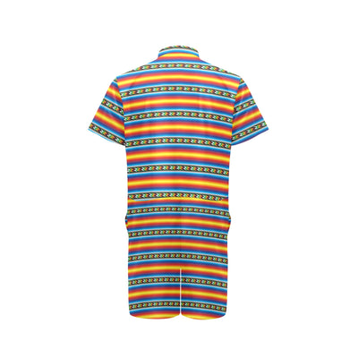 Mexican Blanket ZigZag Print Pattern Men's Romper