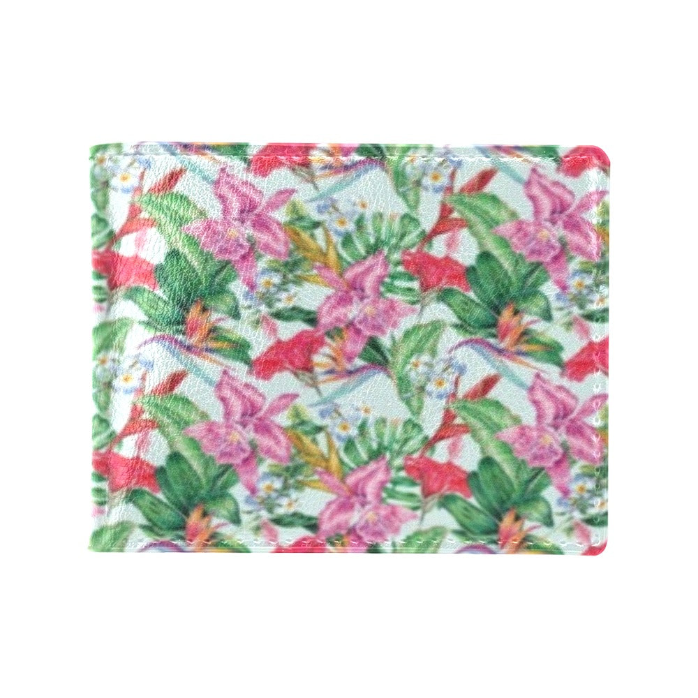 Tropical Flower Print Design LKS304 Men's ID Card Wallet