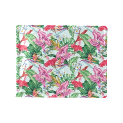 Tropical Flower Print Design LKS304 Men's ID Card Wallet