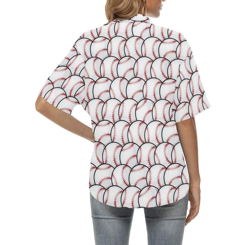 Baseball Pattern Women's Hawaiian Shirt