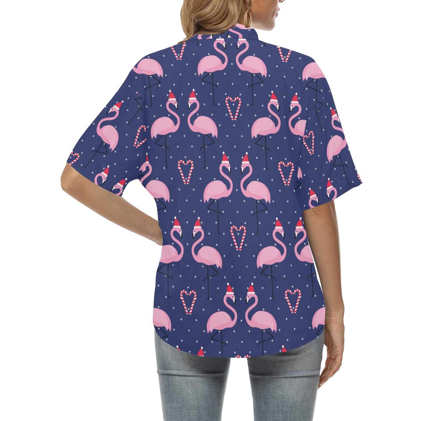 Flamingo Christmas Women's Hawaiian Shirt