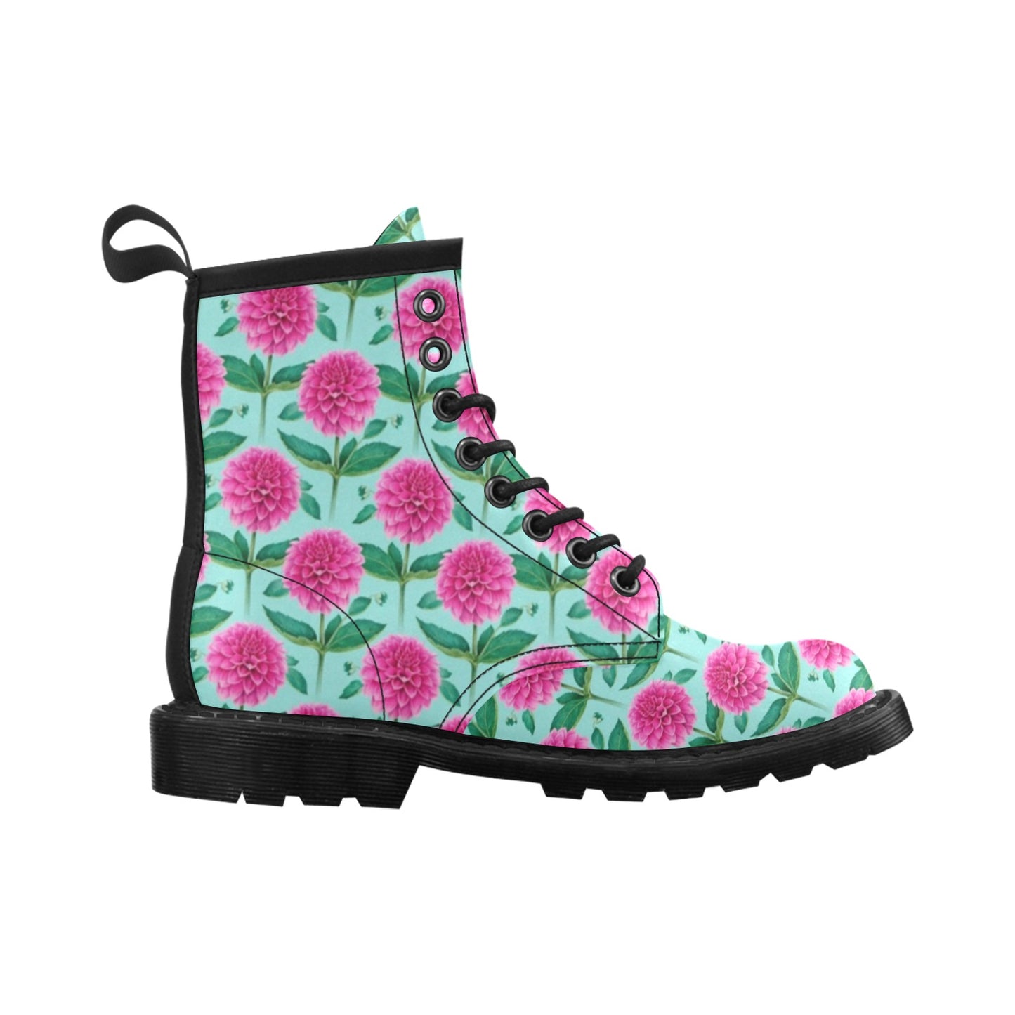 Dahlia Pattern Print Design DH08 Women's Boots