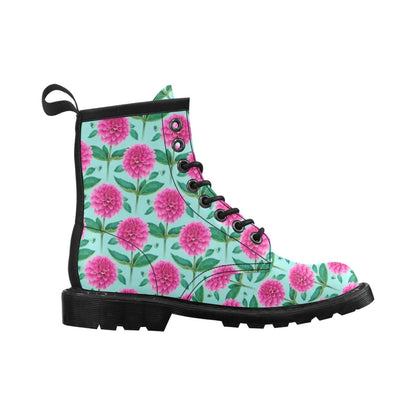 Dahlia Pattern Print Design DH08 Women's Boots