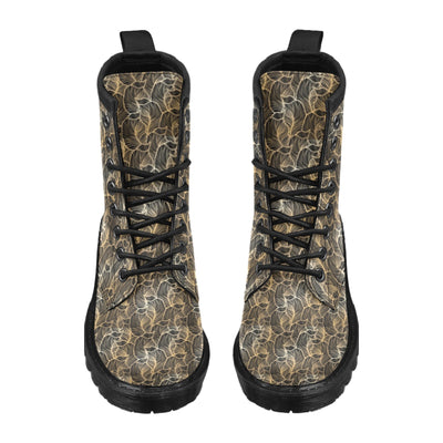 Elegant Gold leaf Print Women's Boots