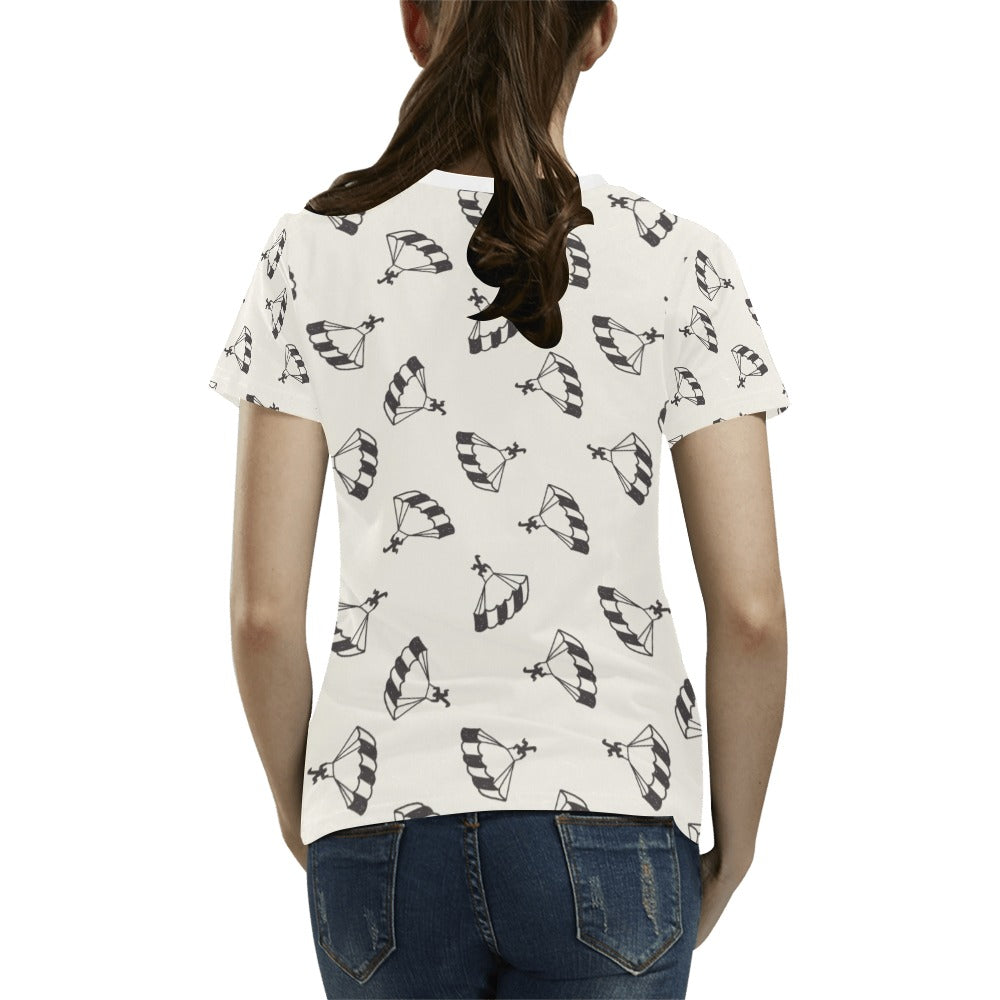 Skydiver Print Design LKS301 Women's  T-shirt