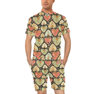 Heart Boho Pattern Print Design HE04 Men's Romper