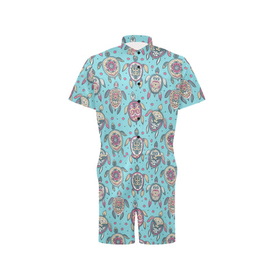 Sea Turtle Art Pattern Men's Romper