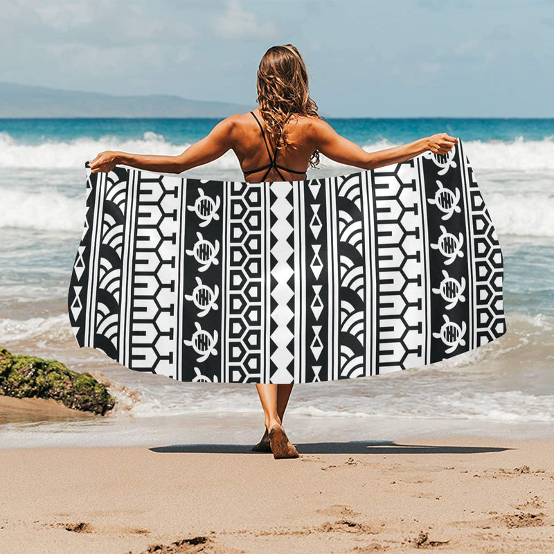 Samoan Pattern Print Design LKS303 Beach Towel 32" x 71"