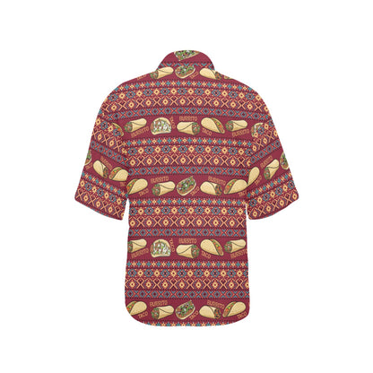 Burrito Taco Print Design LKS302 Women's Hawaiian Shirt