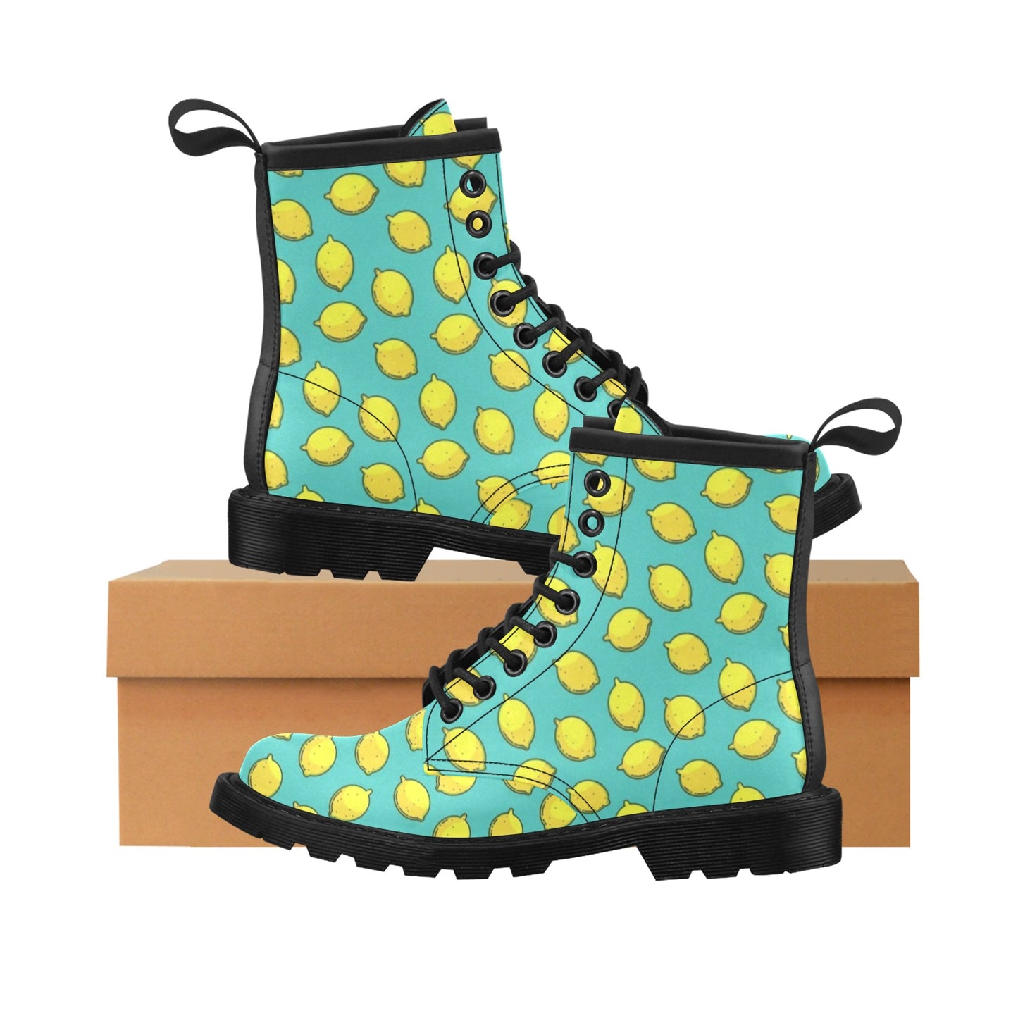 Lemon Pattern Print Design LM04 Women's Boots